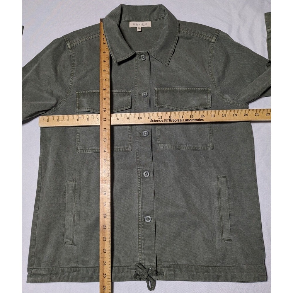 SIDE STITCH Los Angeles Women Small Green‎ Lyocell Cotton Lightweight Jacket - Picture 8 of 15